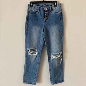 Blank NYC The Madison Crop high Rise  Distressed Women's Jeans Button Fly 26